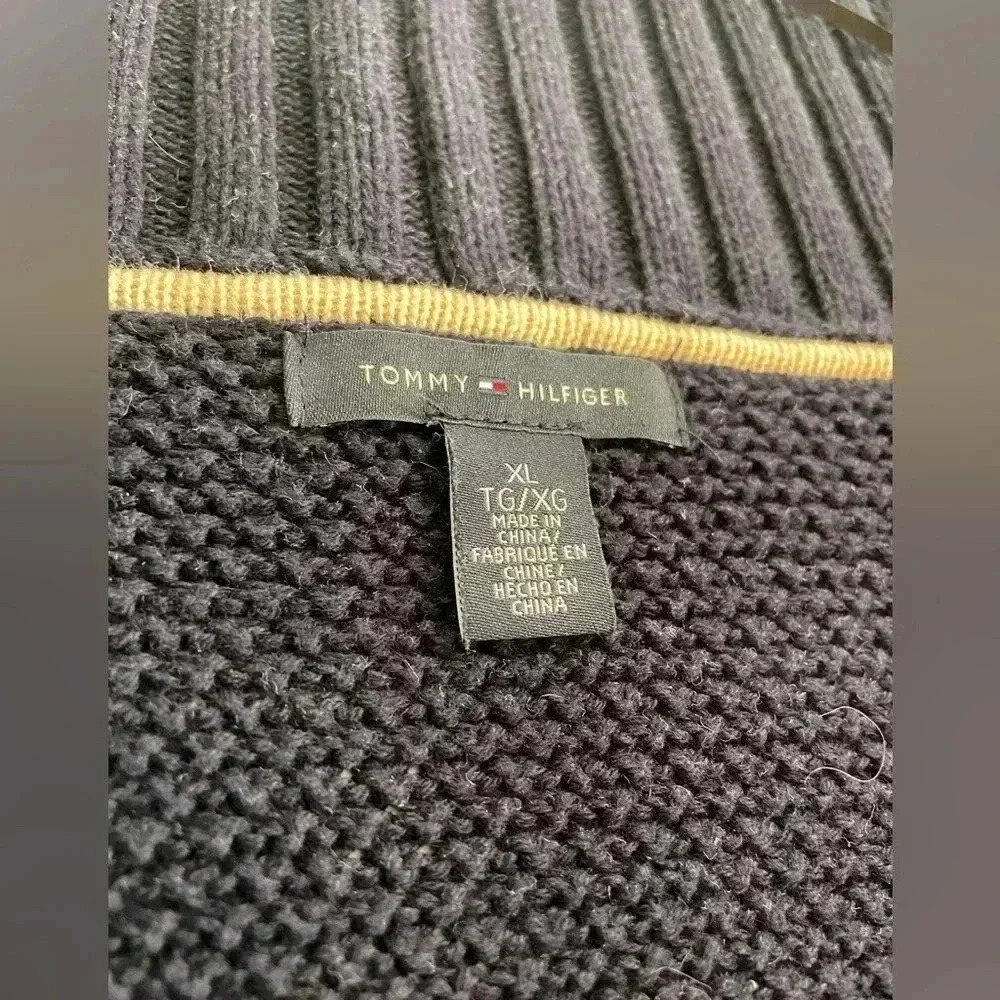 Tommy Hilfiger Navy Blue Knit Cardigan Sweater - Women’s XL - Picture 10 of 12